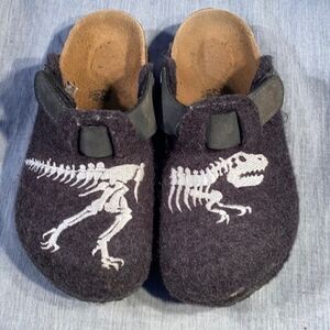 Birkenstock Kids Shoes - Black with White Dinosaur Design